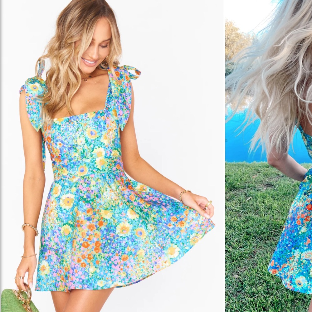 Show Me Your MuMu Claire Mini Dress Painterly Petals
